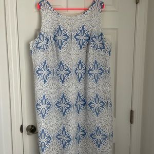 Talbots Blue and White Flowered Dress